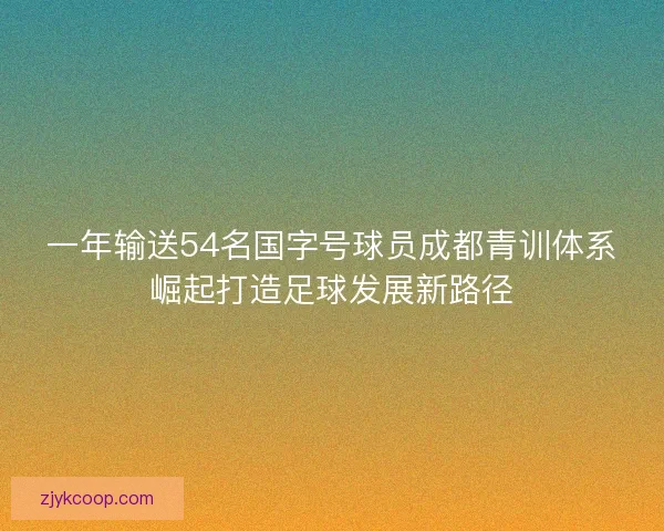 一年输送54名国字号球员成都青训体系崛起打造足球发展新路径