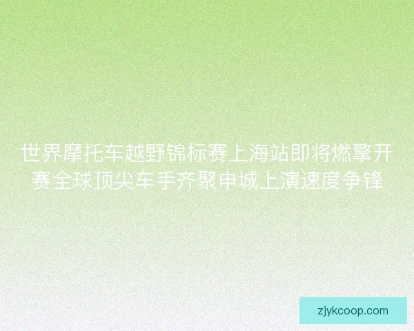世界摩托车越野锦标赛上海站即将燃擎开赛全球顶尖车手齐聚申城上演速度争锋